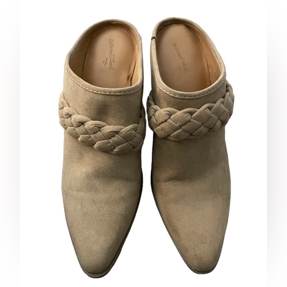 Universal Thread Shoes - Universal Thread Women's Slip On Ankle Boots Size 9 Tan Braid Heels Pumps Shoes